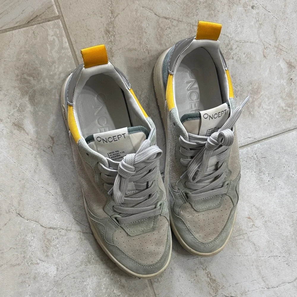 ONCEPT Women's Gray Sneakers with Yellow Accent - Low Top Casual